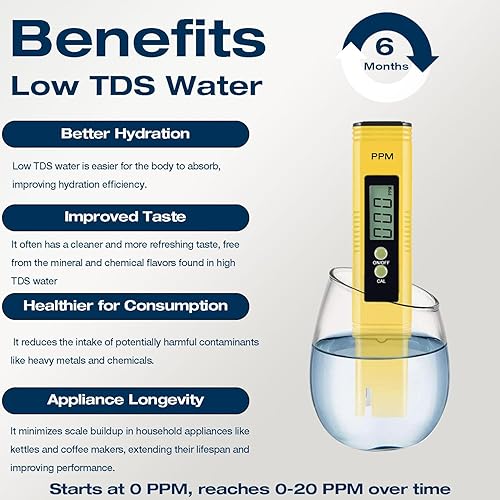 Miniatura 4 de H&G Lifestyles Filtro de agua en línea para nevera, máquina de hielo, cafetera, reduce el TDS hasta 0-20 PPM, sistema de filtración de agua potable