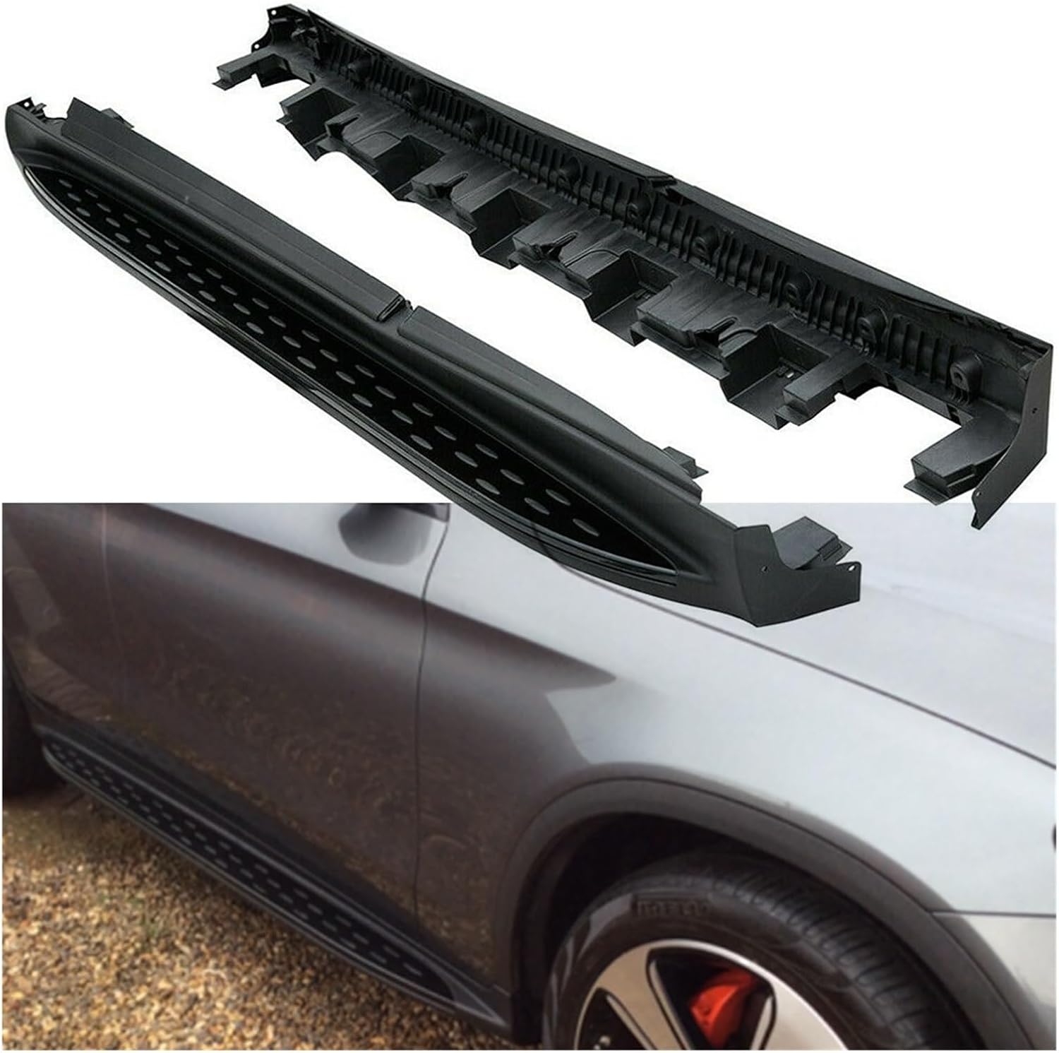 2Pcs Running Board Side Step Nerf Bar Compatible with Mercedes Benz GLC Coupe C253 2016-2023