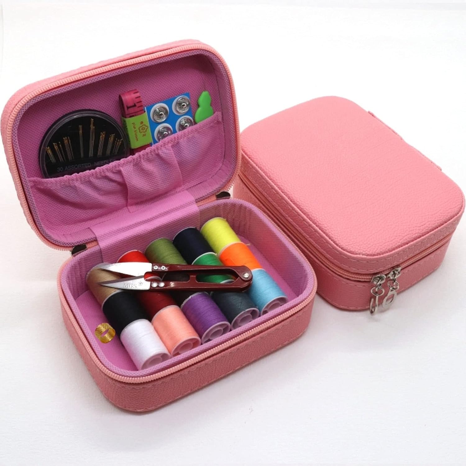 IMPREC Sewing Storage Box, Sewing Basket Accessories Organizer Sewing Supplies Organizer DIY Storage Bag for Sewing Tools Kit Thread Needles Pins (Color : Rojo, Size : 16x12x6.5cm)