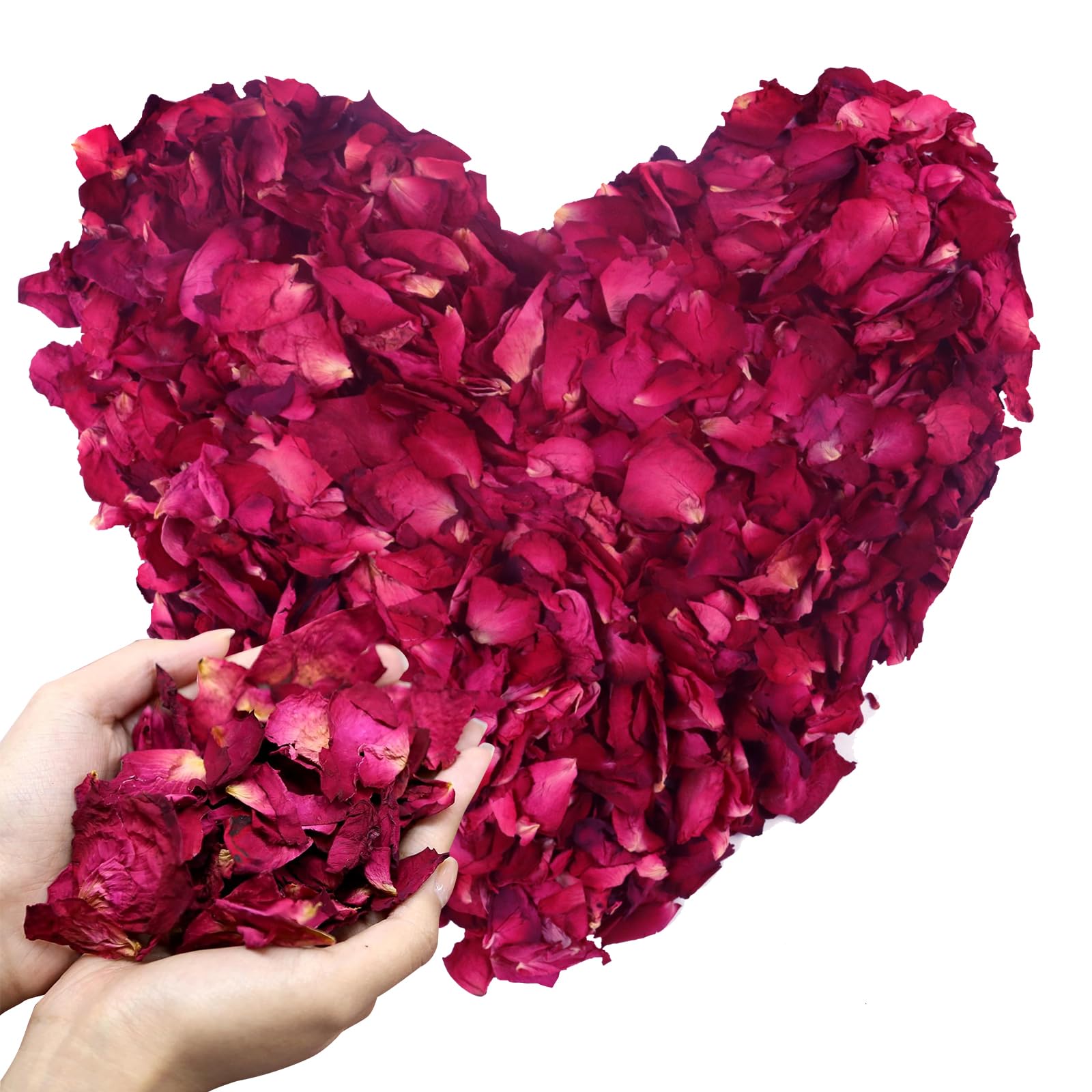 MisFun 100g Confeti de Boda Natural, Confeti de Pétalos de Rosa Biodegradable, Pétalos de Rosa Secos Naturales, para Baño, SPA, Decoración Fiesta Boda, DIY Artesanías Accesorios