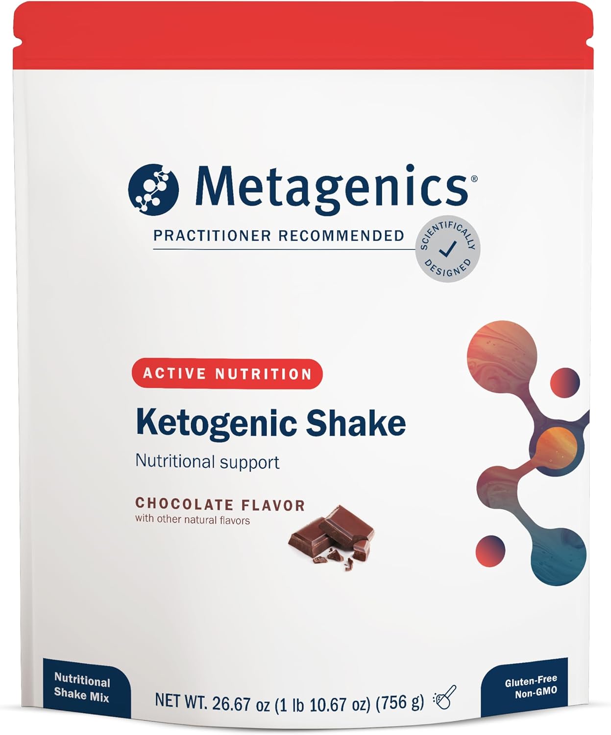 Metagenics Ketogenic Shake - Keto Protein Powder - Low Carb, Sugar-Free, Gluten-Free Meal Replacement - 25 Vitamins & Minerals with MCTs, Iron, Biotin & Calcium - Non-GMO -14 Servings