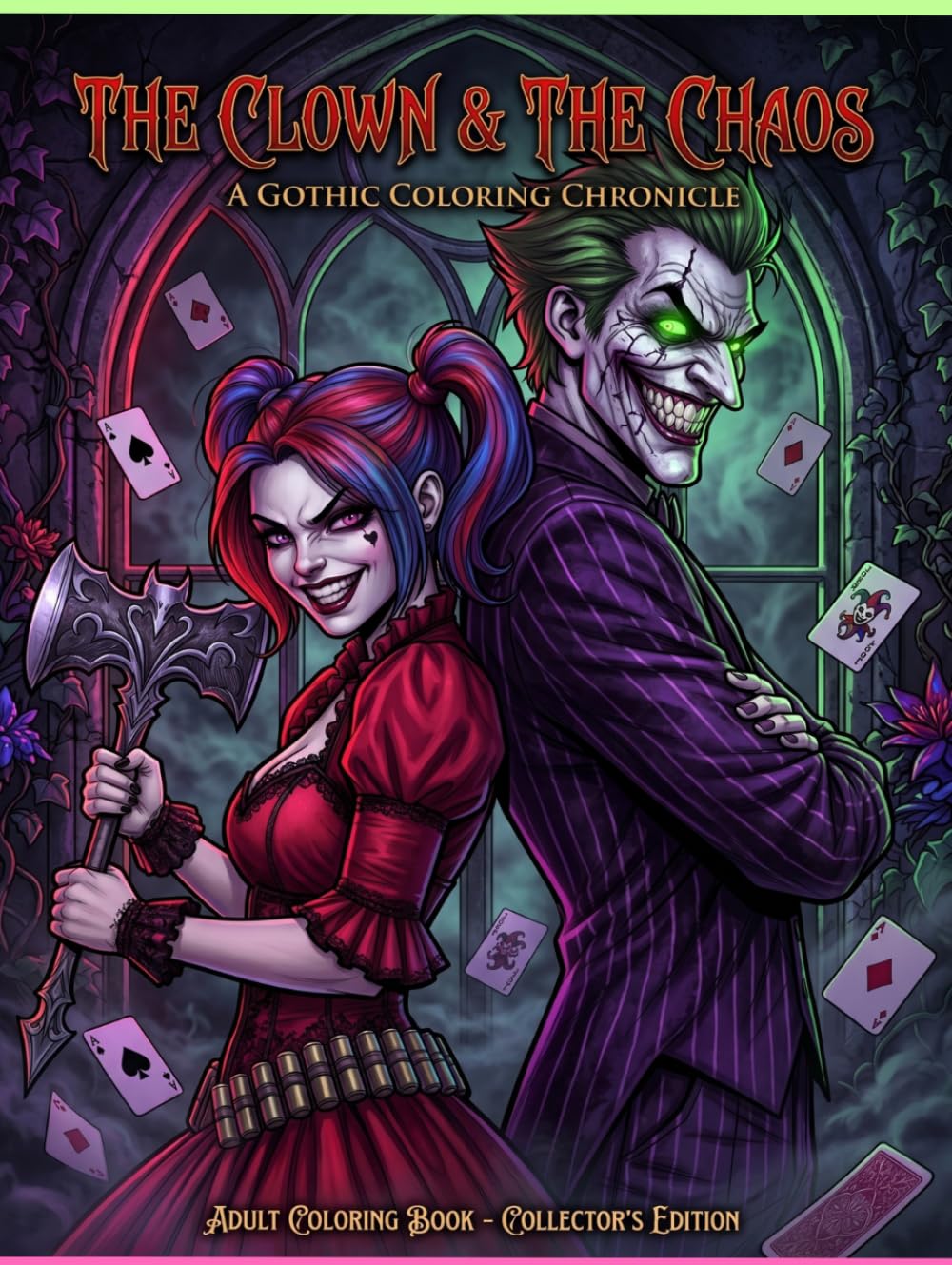 Sinister Clown & Crazy Lover Coloring Book for Adults: Dark Villain Couple, Gothic Love, Twisted Romance & Anti-Hero Designs | Edgy Coloring Book for Stress Relief