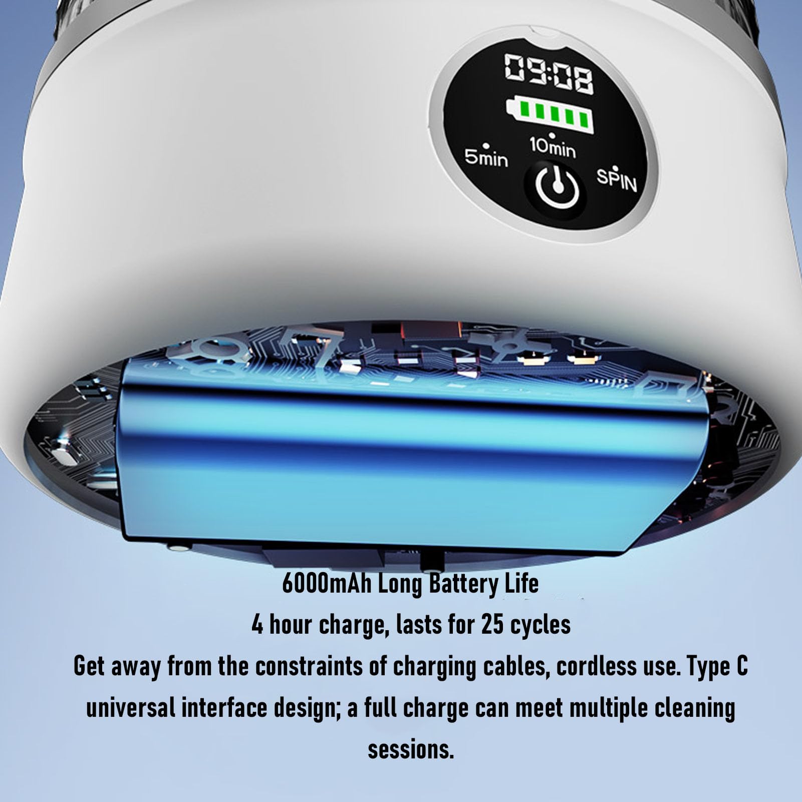 Lavadora portátil Lavadora de ropa interior recargable inalámbrica de 3 litros con pantalla táctil LED Batería potente Tecnología de lavado pulsante 3D para viajes Camping