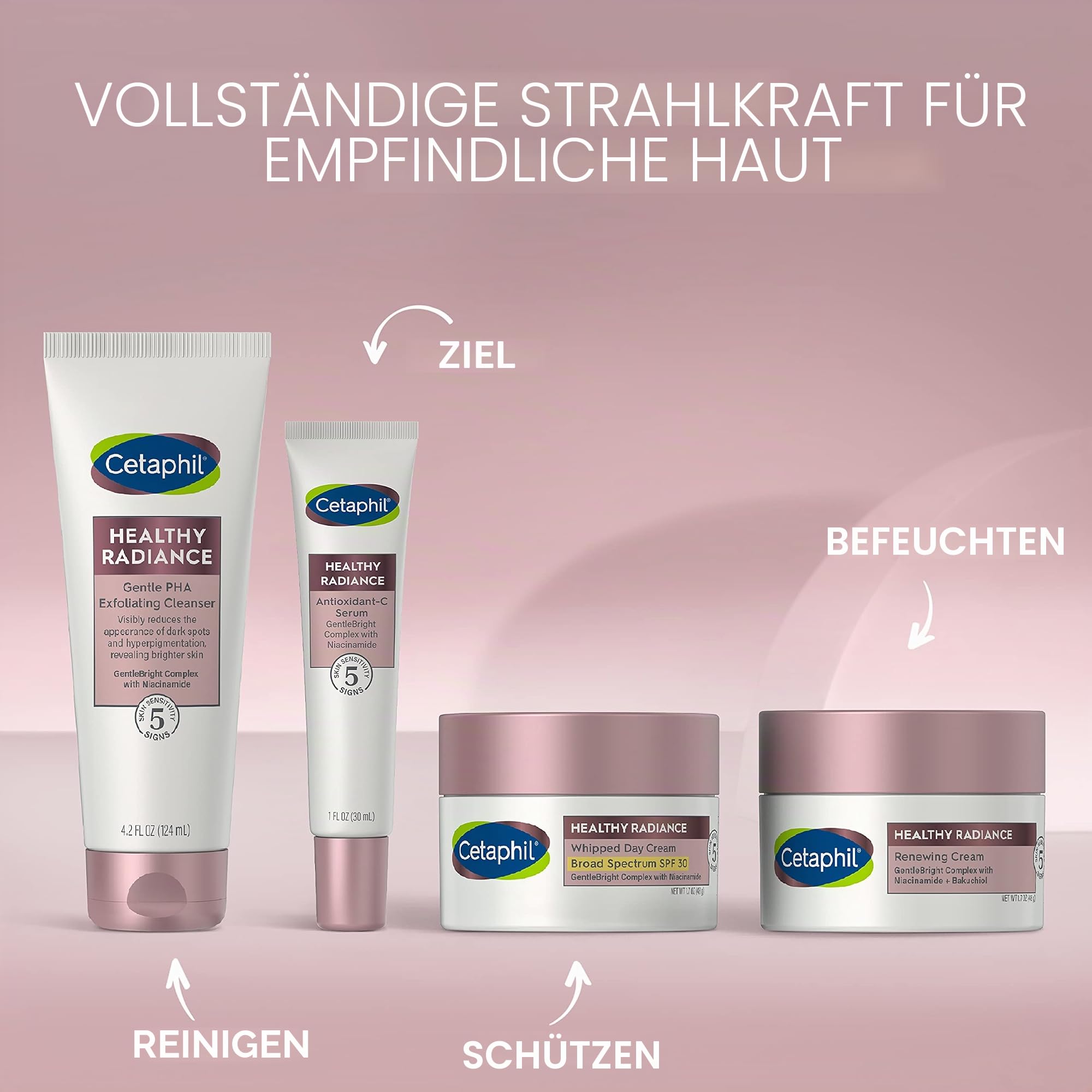 Cetaphil Gesichtsserum mit gesundem Strahlen, Antioxidantien-C-Serum, reduziert sichtbar dunkle Flecken und Hyperpigmentierung, entworfen für empfindliche Haut, hypoallergen, parfümfrei, 28 ml