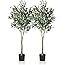 LYERSE-Artificial Olive Tree With Planter, Large Faux House Plants, Tall, 8 Feet