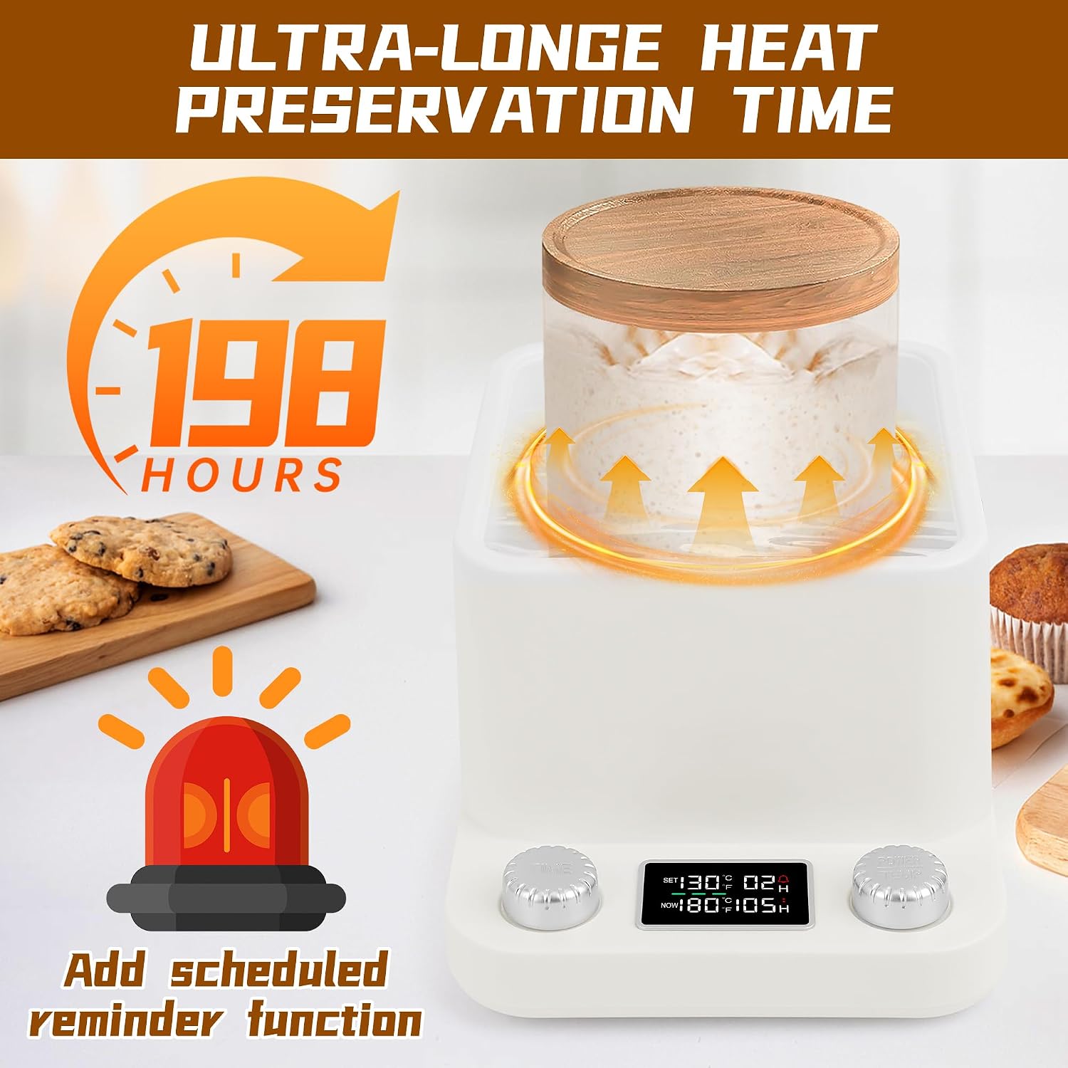 Windspeed 2025 Upgrade Sourdough Starter Warmer Mat for Sourdough Bread Warming Mat, 198H Timer Design, Temperature Control Range 70°F-110°F, Accurate to 1°F, Ideal Tool for Home Baking