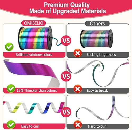 Miniatura 20 de Cinta rizadora morada – Cinta rizadora metálica brillante de 500 yardas para envolver regalos, globos, Halloween y fiestas de cumpleaños Cinta morada