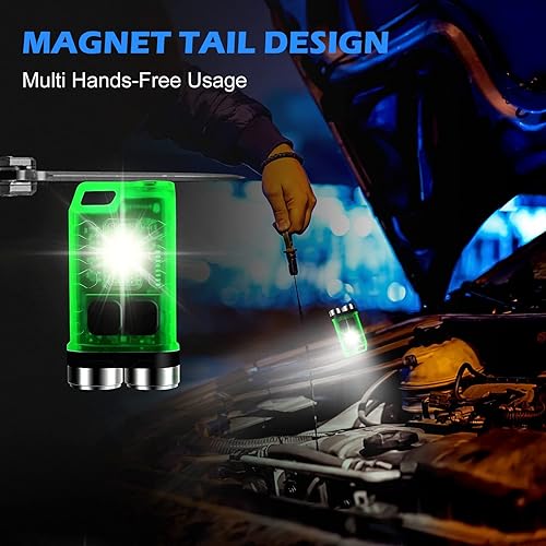 Miniatura 4 de Mini linternas de alto lúmenes, linterna EDC recargable con luz azul UV roja e imán de cola, 900 lúmenes de bolsillo LED pequeñas y potentes