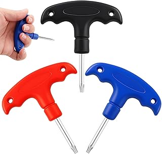 3 Pcs Golf Torque Wrench Tool Set, Stainless Steel Portable Golf Driver Club Adjustment Tools with Non-Slip Handle for T15 (Blue) T25 (Black) T20 (Red)