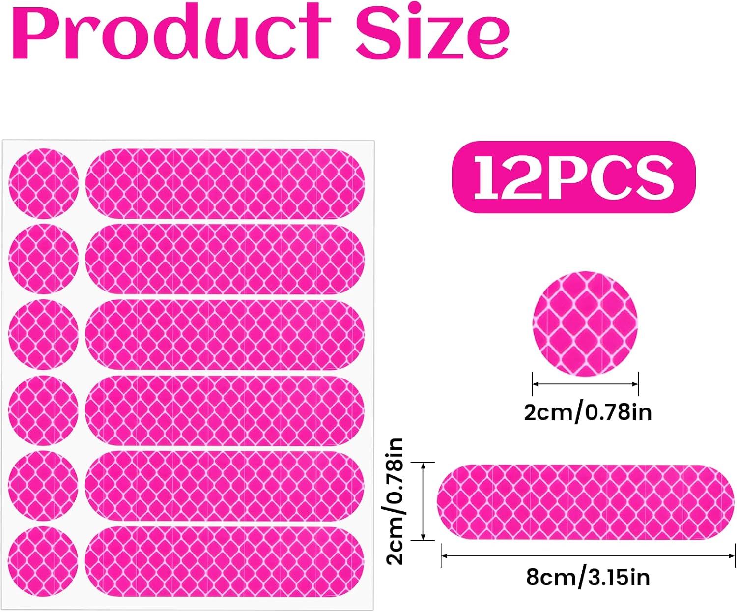 12PCS Pink Reflective Helmet Tape, Pink Reflective Motorcycle Helmet Decals Night Visibility Reflectiv Safety Decals Motorcycle Helmets Stickers for Motorcycles Scooters Bike Helmets