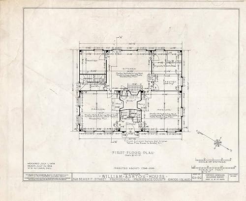 Historic Pictoric Blueprint HABS RI,4-PROV,30- (Hoja 2 de 27) - William Ashton, Jr. House, 368 Benefit Street, Providence, Providence County, RI