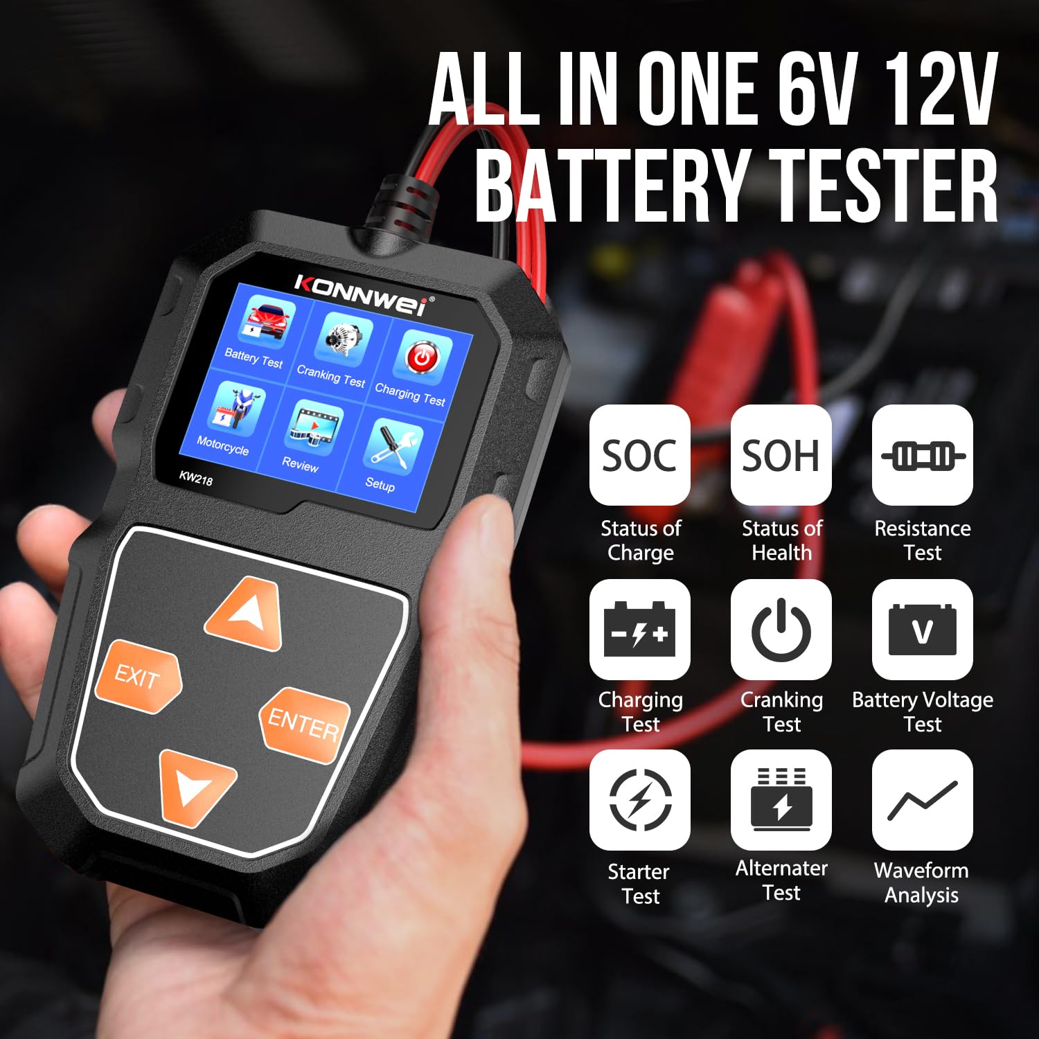 KW208+KW215 6V 12V Car Battery Tester
