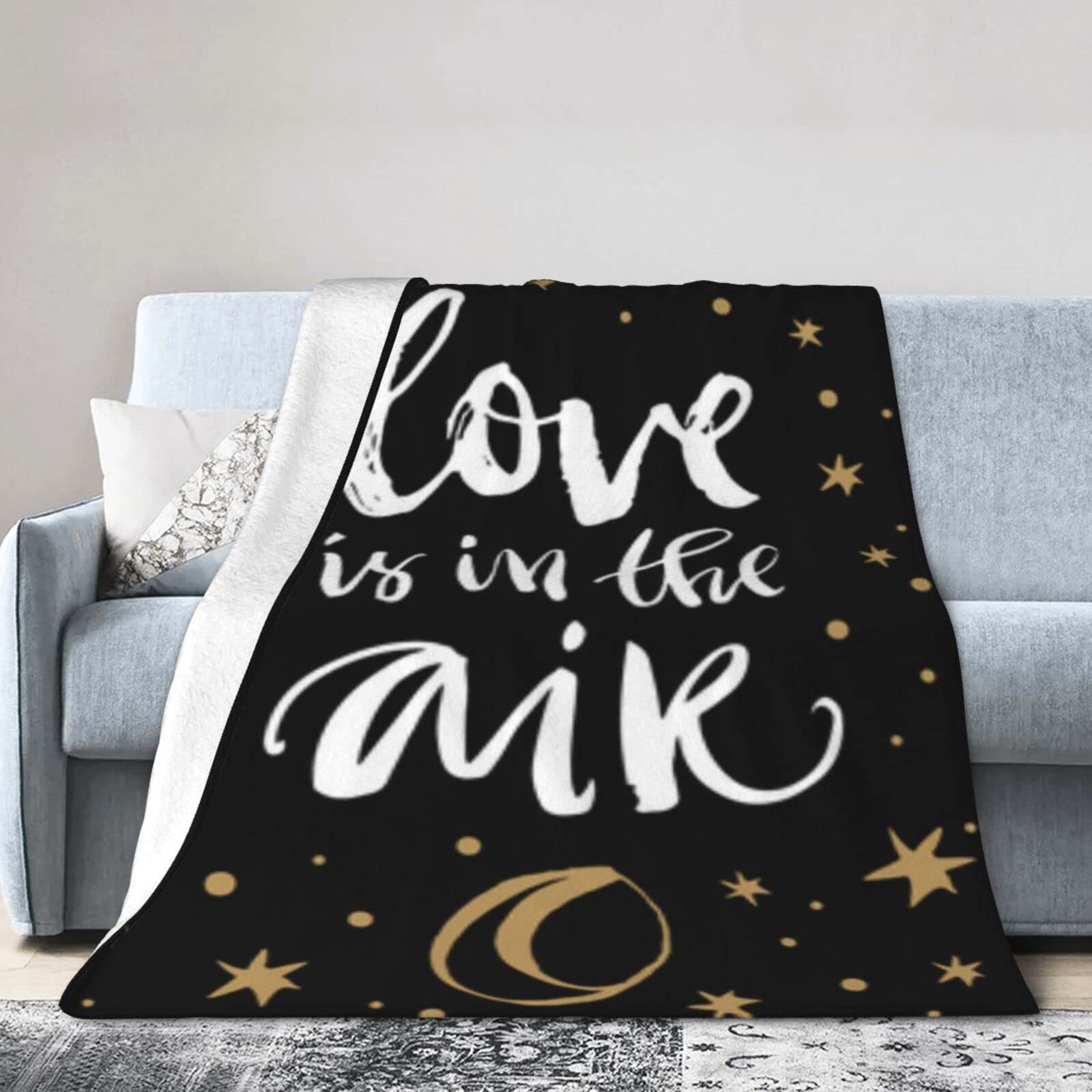 Lsjuee Flannel Fleece Blanket 40"X30" Happy Valentines Day Couple Lovers Sofa Throw Blanket Weighted Ultra-Soft Travel Spring Blankets for Womens Keep Warm