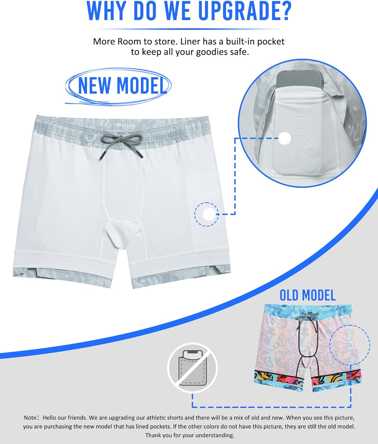 maamgic Mens 5" Gym Running Shorts for Men 2 in 1 Quick Dry Workout Athletic Shorts - Image 3