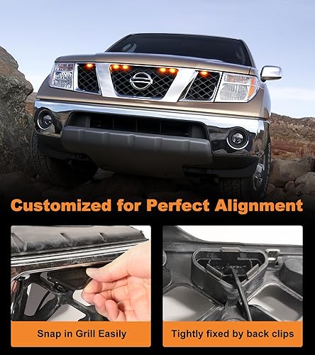 Miniatura 4 de Luces de parrilla para Nissan Frontier Pathfinder 2005 2006 2007 2008 luces LED de parrilla delantera luz para 2 generación Frontier accesorios 6