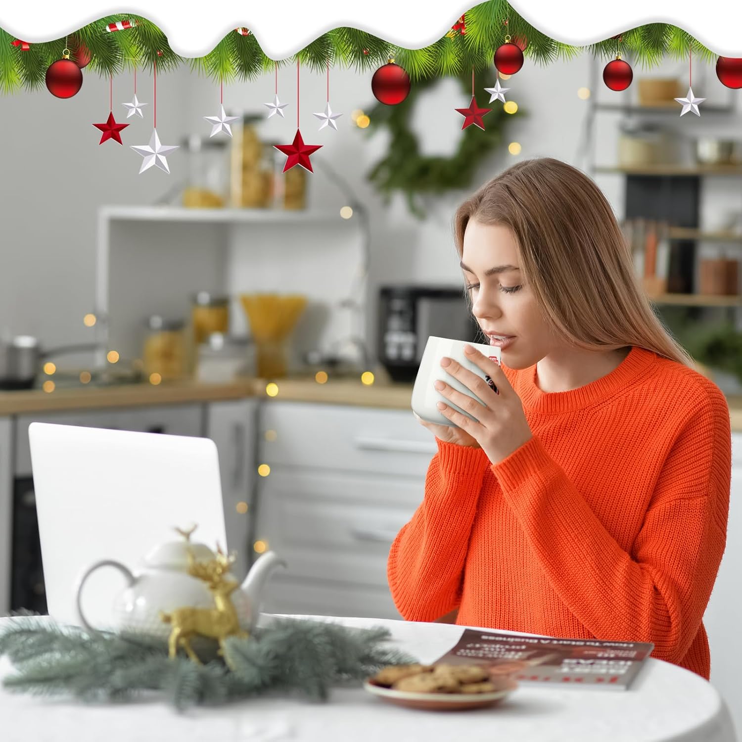 Yaomiao 4 Pcs Christmas Mugs with Wooden Lid and Spoon 16 oz Christmas Ceramic Coffee Mug Cute Festive Tree Gift Box Santa Snowman Gift Mugs for Women Coworker Office Holiday - Image 6