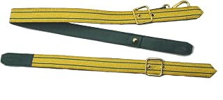 Sling - Eslinga para espada (2 tiras verdes en piel verde), color dorado