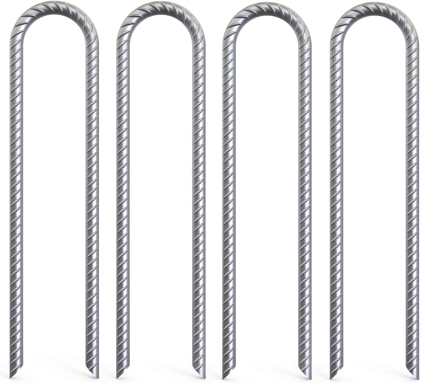 OK5STAR 4-Pack Trampoline Wind Stakes 16 Inch U Shaped Steel Stake Galvanized Ground Anchors for Trampoline Security