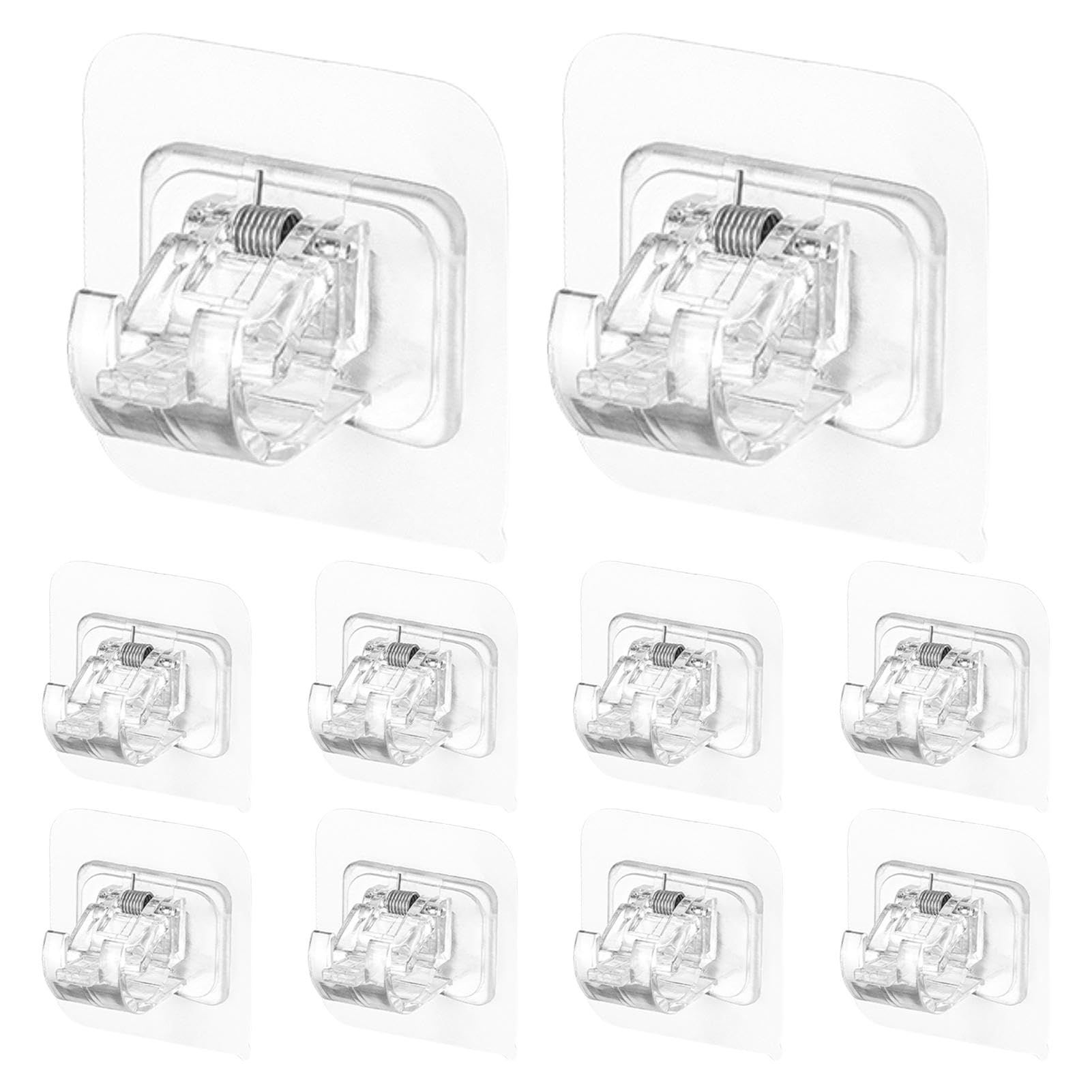 homfanseec 10PCS No Drill Curtain Rods for Windows,Adhesive Curtain Rod Holder,Curtain Rod Holders No Drilling,Self Adhesive Curtain Rod Holders,for Bathroom Kitchen Home(Size:2.36x2.36inch)
