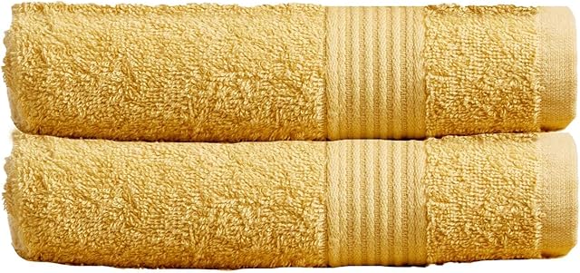 Olivia Rocco Egyptian Cotton Towels Home Bathroom Towel Set Bale Fade Resistant 500gsm Home Collection Bales Bath Sets, 2 Hand Towels Ochre