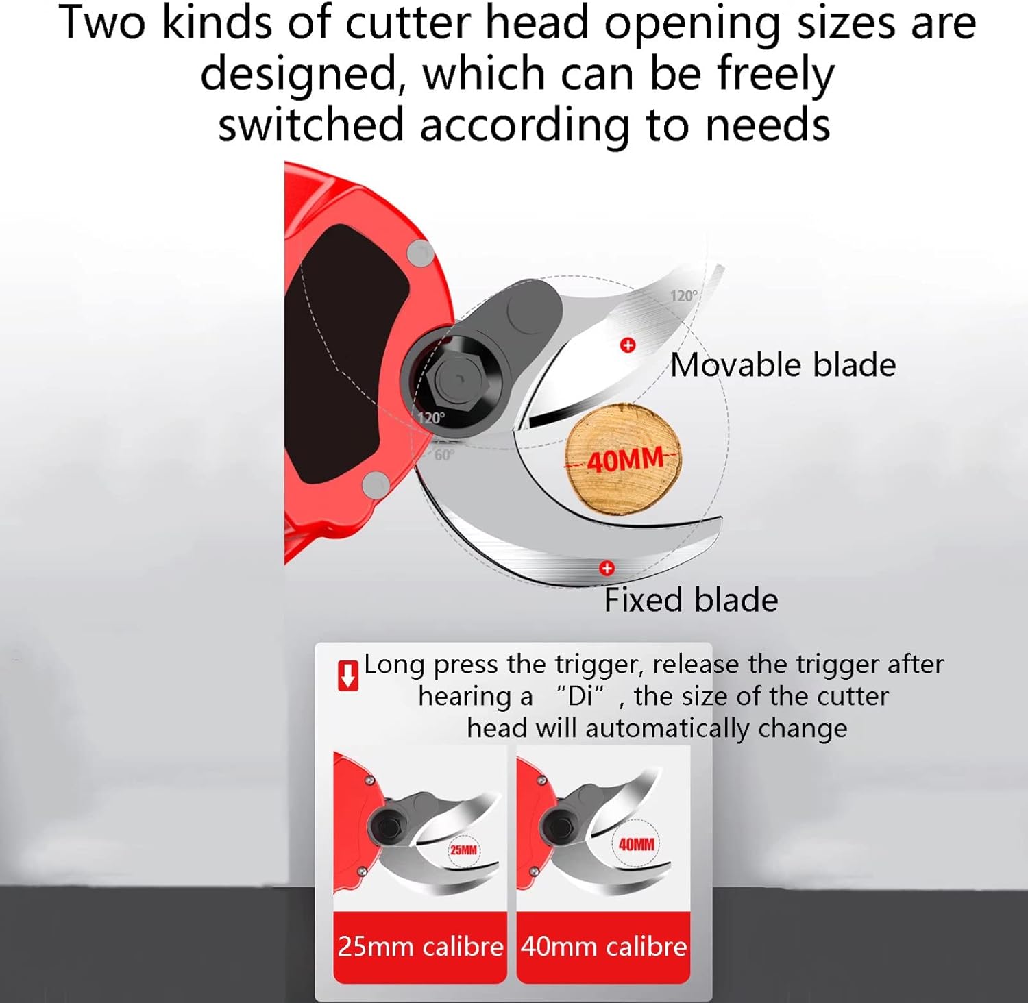 Professional Cordless Electric Pruning Shears, Dc 21V Electric Secateurs Pruners with LCD Screen, 1/2Pcs Rechargeable Lithium Battery