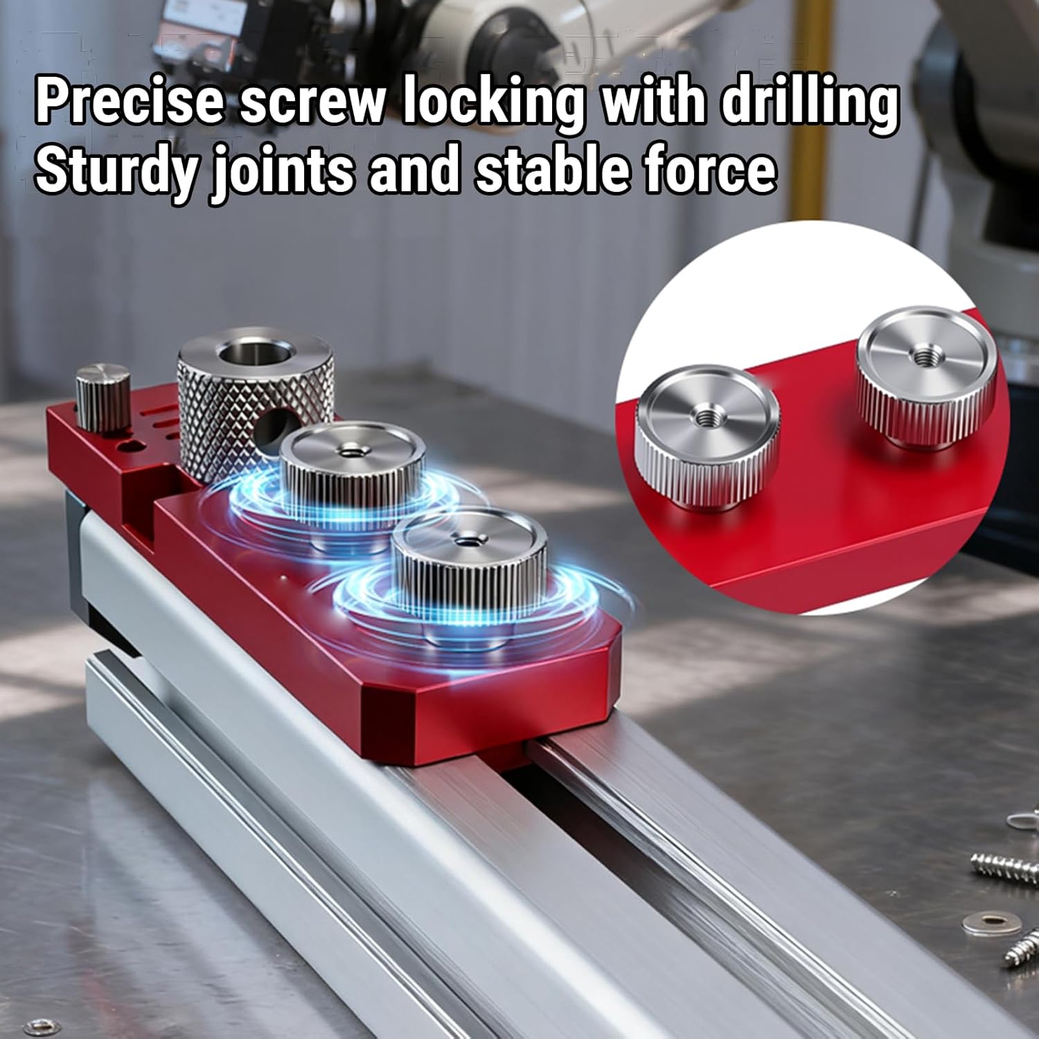 Fafeicy Aluminum Profile Drill Guide Punch Locator, Durable Anodized Aluminum Alloy Drilling Jig with M6 M8 Countersink Drill, for 20 30 40 Series Profiles Industrial Frameworks