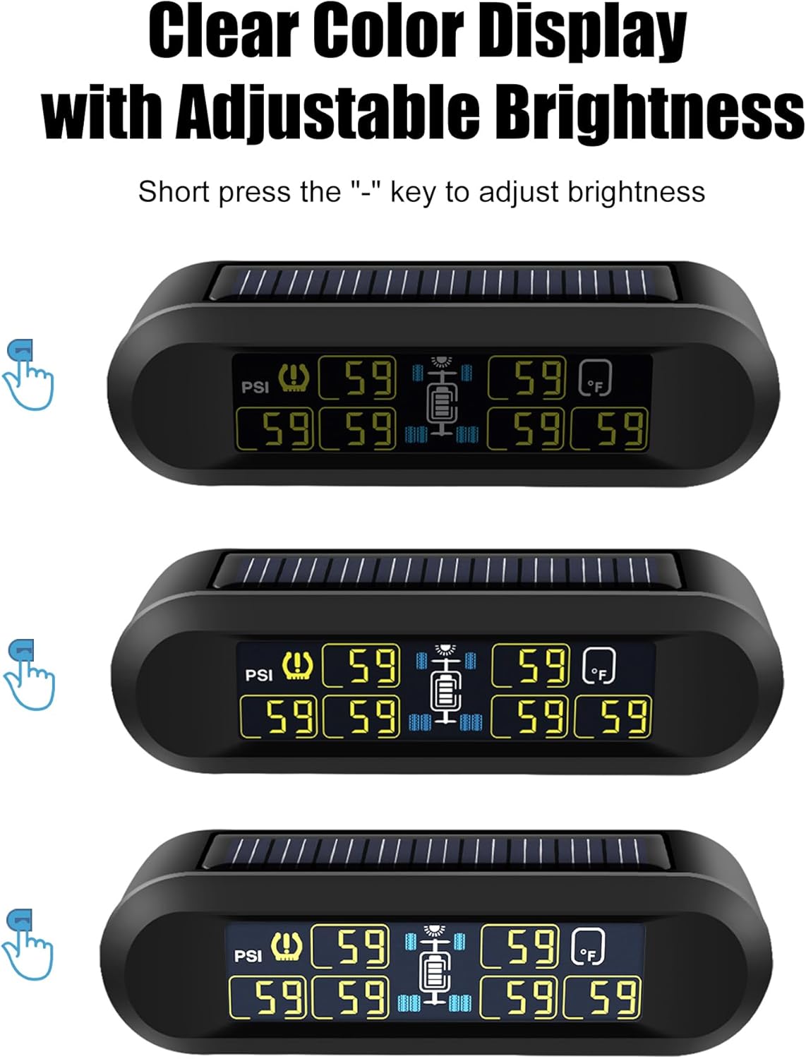 B-Qtech Solar TPMS Tire Pressure Monitoring System, 6 Sensors, Real-time Alert System for RV, Travel Trailer, Motorhome, 0-199 PSI Range