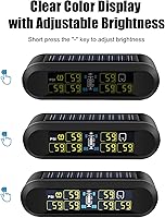 Vista 7 de Sistema de monitoreo de presión de neumáticos B-Qtech RV Solar inalámbrico TPMS de alta luminosidad para remolque, autocaravana (0~199 PSI) con 6