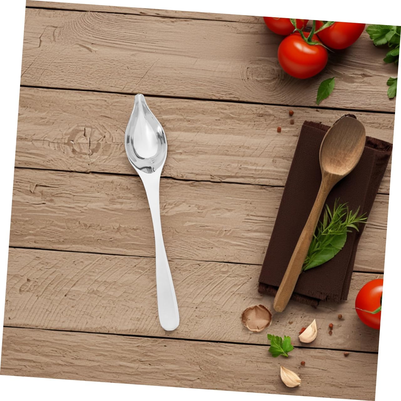 2pcs Saucier Spoon for Precision Stainless Steel with Tapered Spout