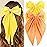 Atoden Hair Bows Silky Satin Bows for Hair Ribbons 2Pcs Coquette Oversized Long Tail Hair Bow Clips Barrettes Big Bowknot Hair Accessories for Women Girl Trendy Stuff Gifts (Yellow Orange)