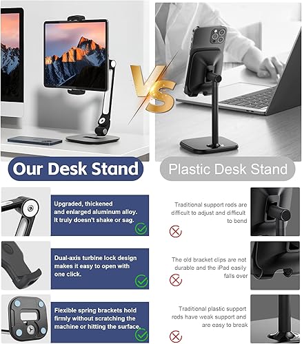 Miniatura 4 de Soporte universal para tableta para dispositivos de 4.9 a 12.9 pulgadas, soporte de seguridad giratorio de 360° para iPad, iPad Air, Samsung, mesa