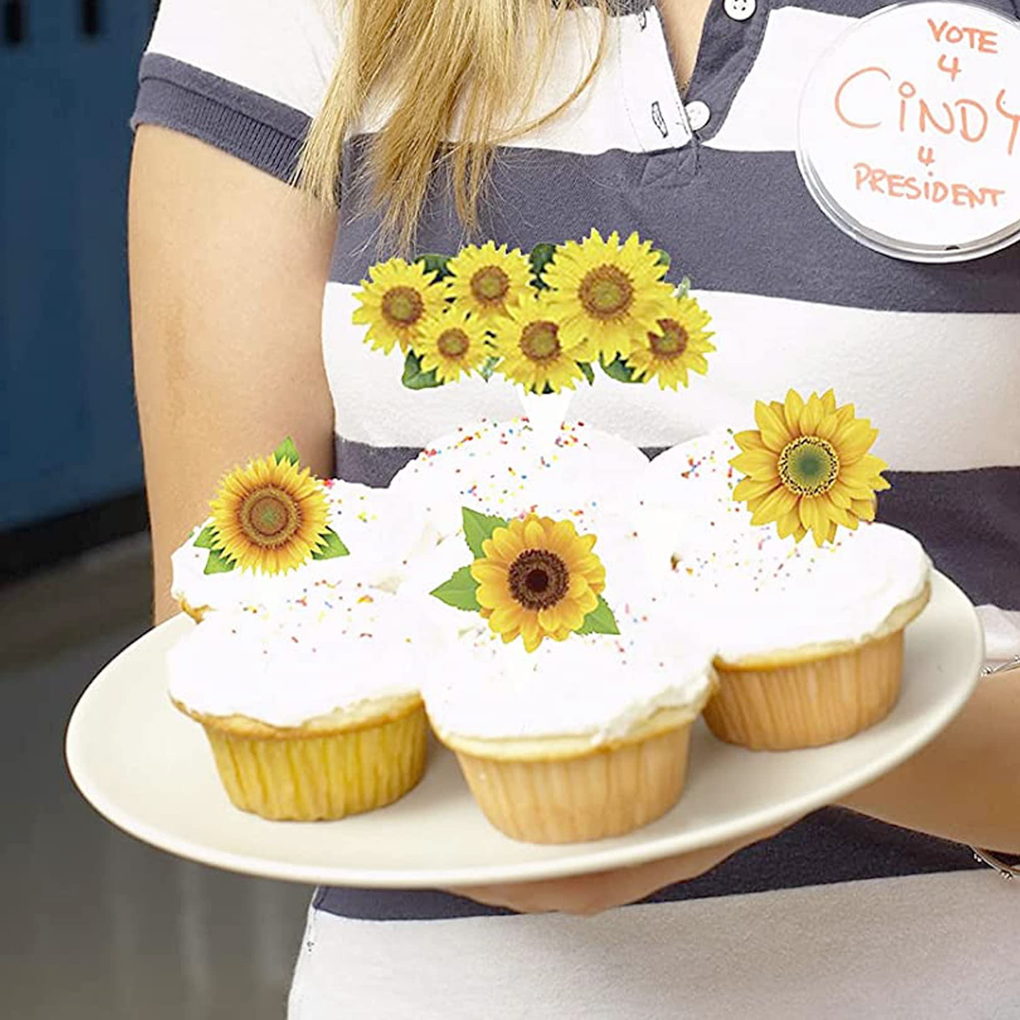 Allazone Topper Per Torta Compleanno Rosa, Set Con Striscione, Stelle, Cuori, Fiori E Palloncino, Decorazioni Per Feste Bambine E Donne
