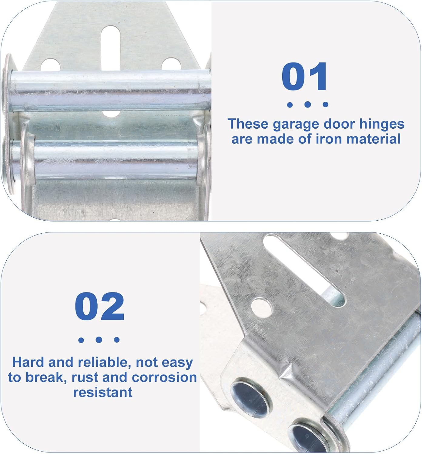 NOLITOY 6pcs Heavy Duty Residential and Commercial Garage Door Hinges Replacement Steel Garage Door Accessories for Compatible with Light Commercial Use