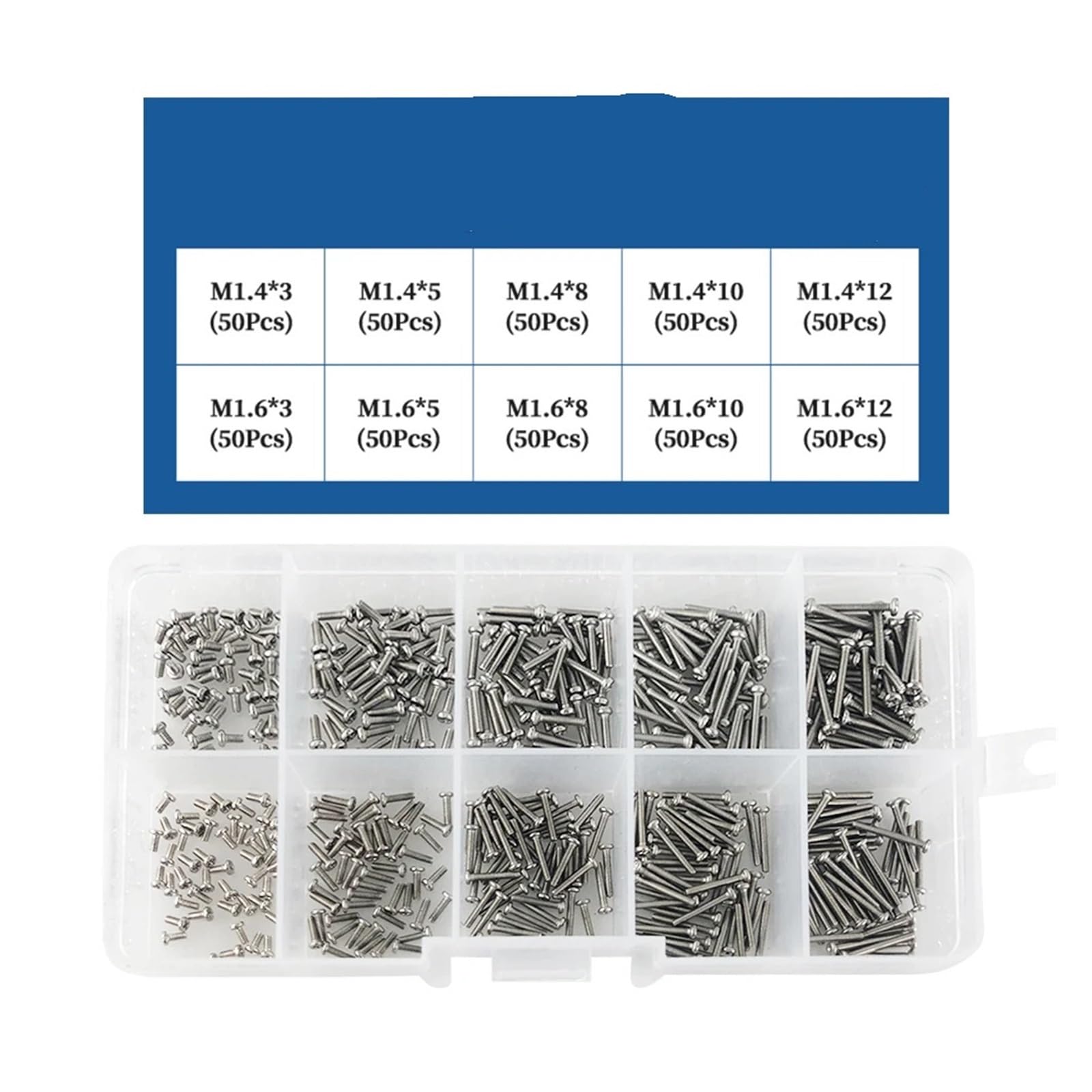 Kit De Tornillos Pequeños De Acero Inoxidable 304 M1-M3 For Gafas De Reloj(M3 (320Pcs))