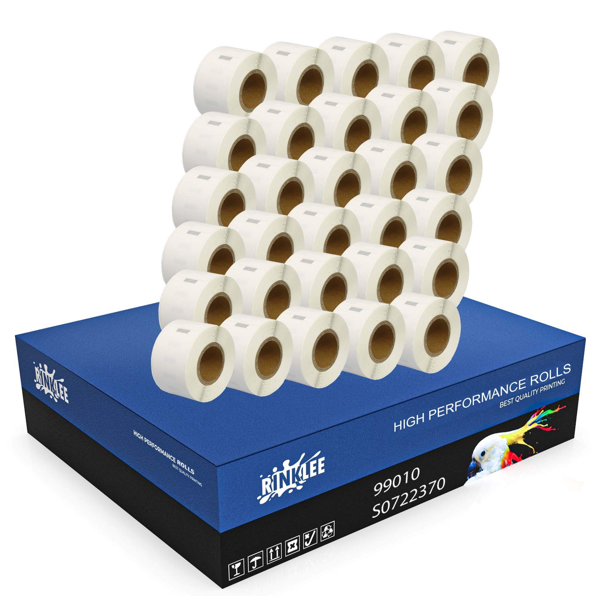 RINKLEE 10 Rouleaux Étiquettes 28×89 Mm Compatibles DYMO 99010 / S0722370 – Pour LabelWriter 4XL, 450, Seiko SLP
