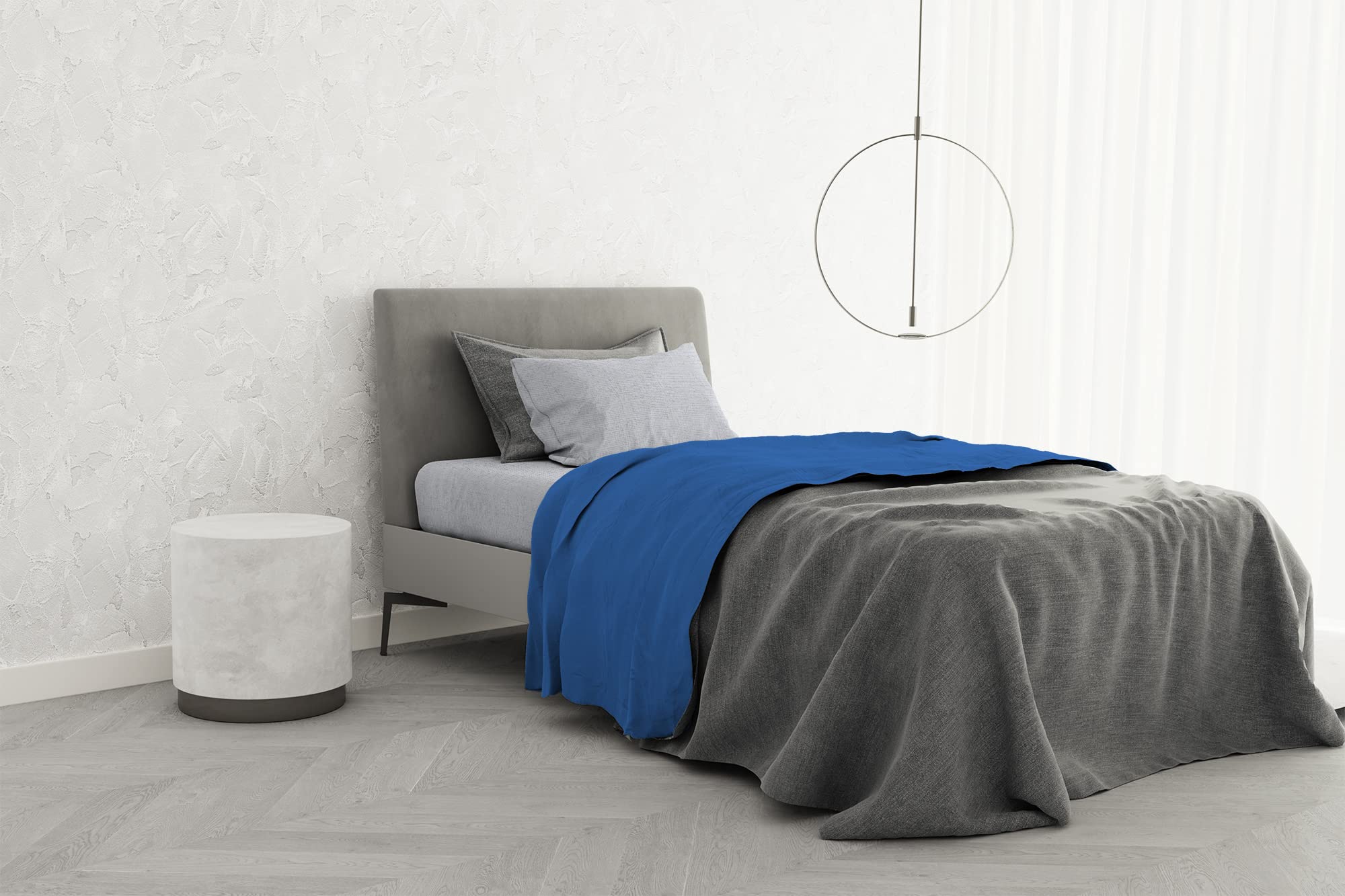 Italian Bed Linen TRENDY CHIC 100% Cotton Bedding Set, Single, Royal