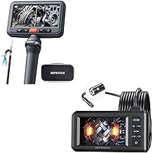 DEPSTECH Dual Lens Borescope Camera with Light, Two-Way Articulating 5" IPS Dual View Endoscope with 0.33in Slim Probe, Dual Lens Industrial Endoscope, 1080P Digital Borescope Inspection Camera