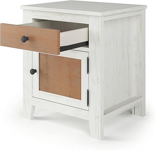 Miniatura 39 de Child Craft Ocean Grove - Mesita de noche de 1 cajón para guardería o dormitorio, cajón de almacenamiento grande, hecha de madera de pino Blanco/