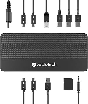 V-Core Thunderbolt 5 Dock 12-in-1 TB5 Docking Station with M.2 Slot, up to Dual 6K Monitor on Mac, Triple 4K Displays at 144Hz on TB5 PC, 120Gbps Max Transfer, Active Cooling, Intel Certified
