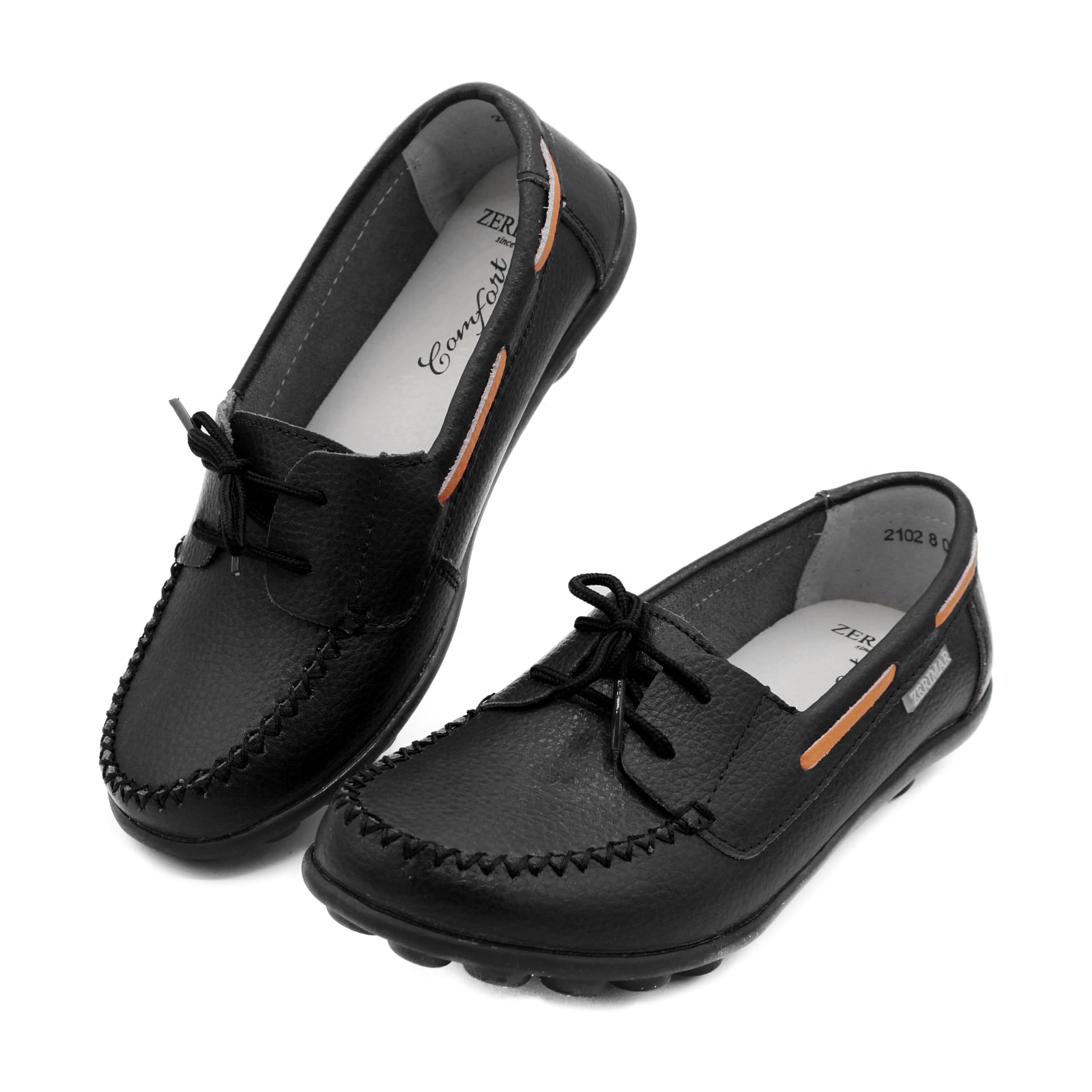 Zerimar Náuticos Mujer Piel | Cómodos con Cordones y Suela Antideslizante de Goma | Calzado Casual Flexible y Ligero