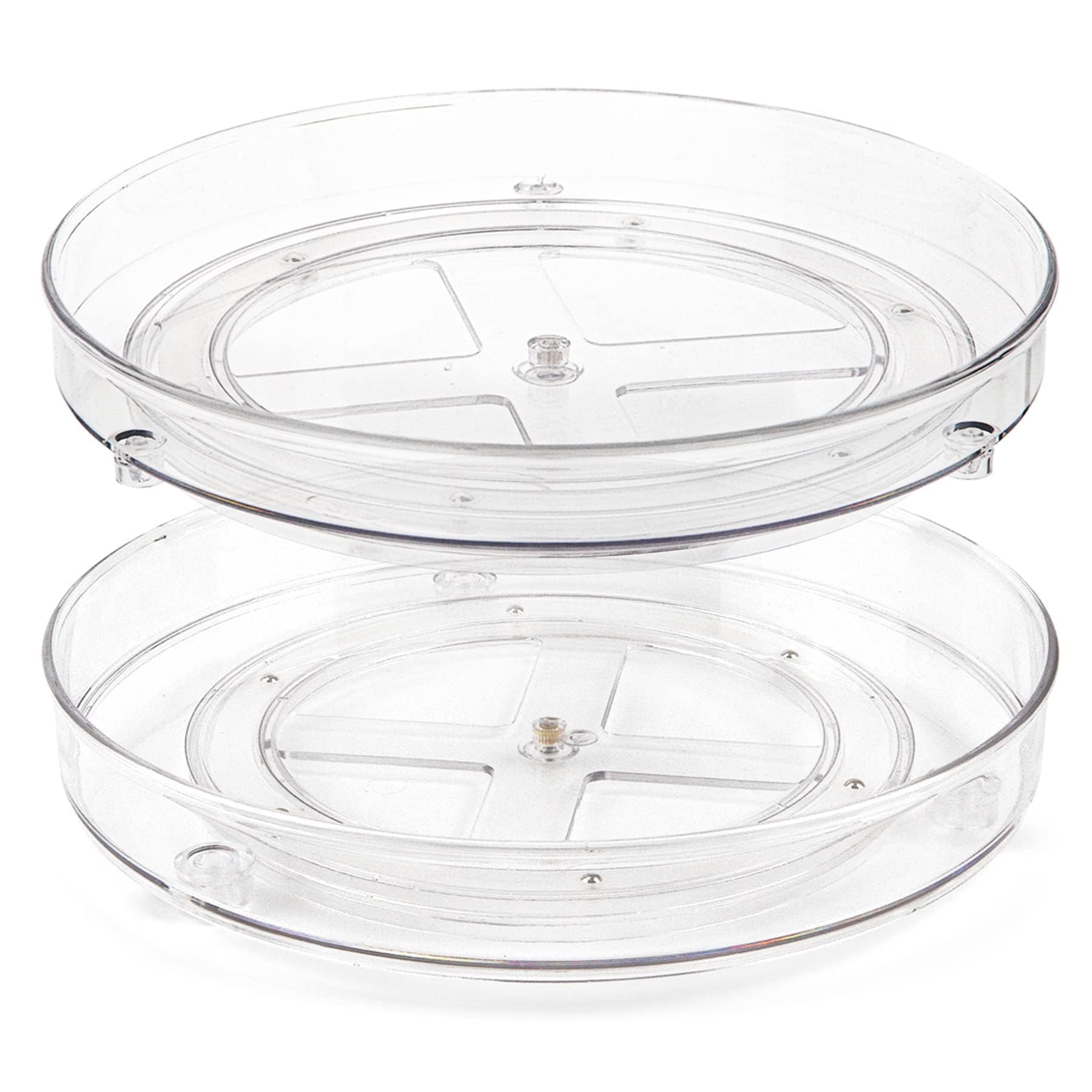 Spesh Lot de 2 Lazy Susan Plateau Tournante de Cuisine Plateaux de Rangement Rotatifs à 360° pour Cuisine et Salle de Bain(27 X 4,6 cm)