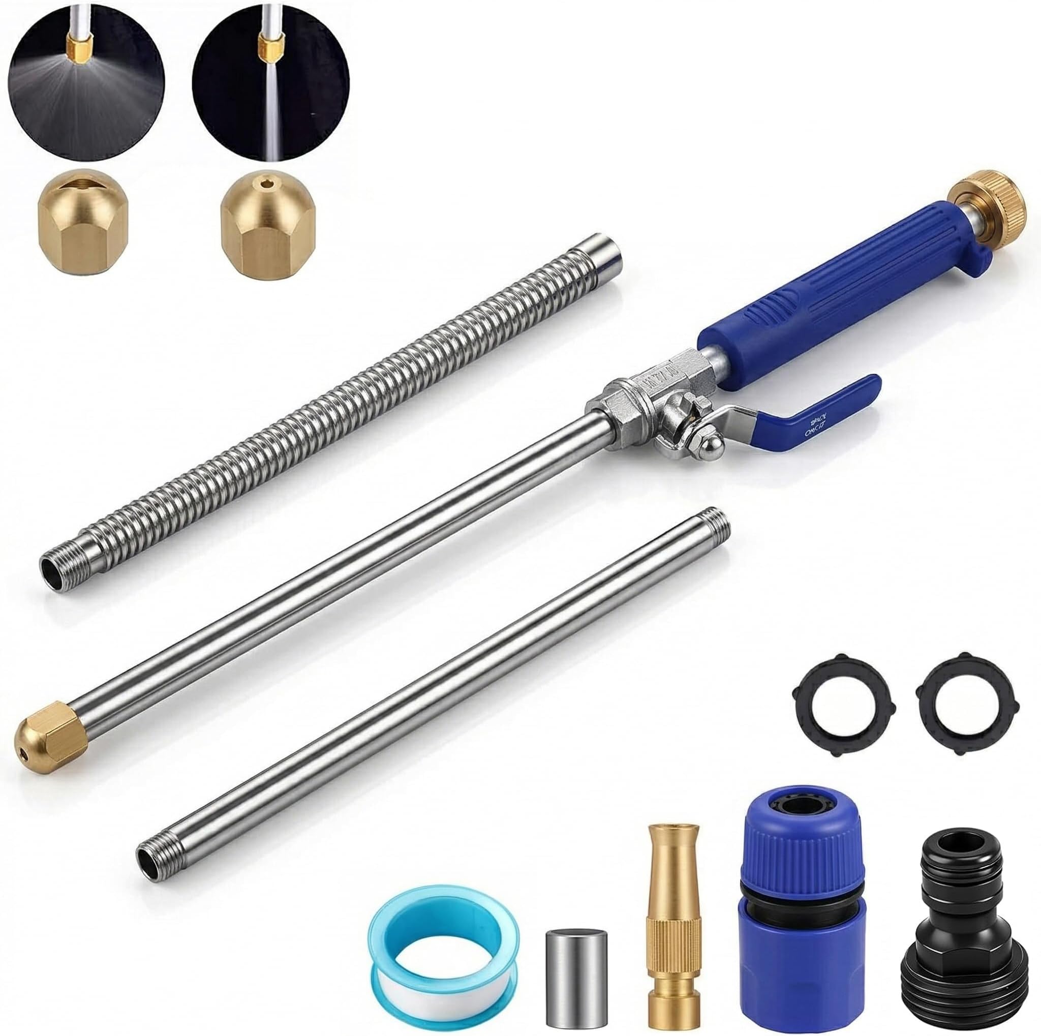 Power Washer Hose Attachment, Pressure Washer Wand Nozzle for Garden Hose