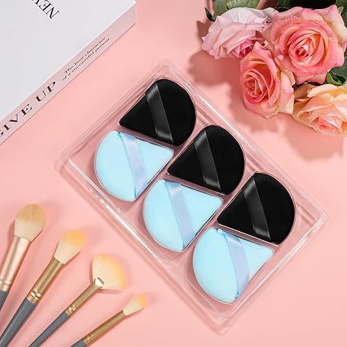 Miniatura 118 de 6 esponjas de maquillaje triangulares, esponja de maquillaje suave, para polvo facial, base cosmética, herramienta de maquillaje, relleno