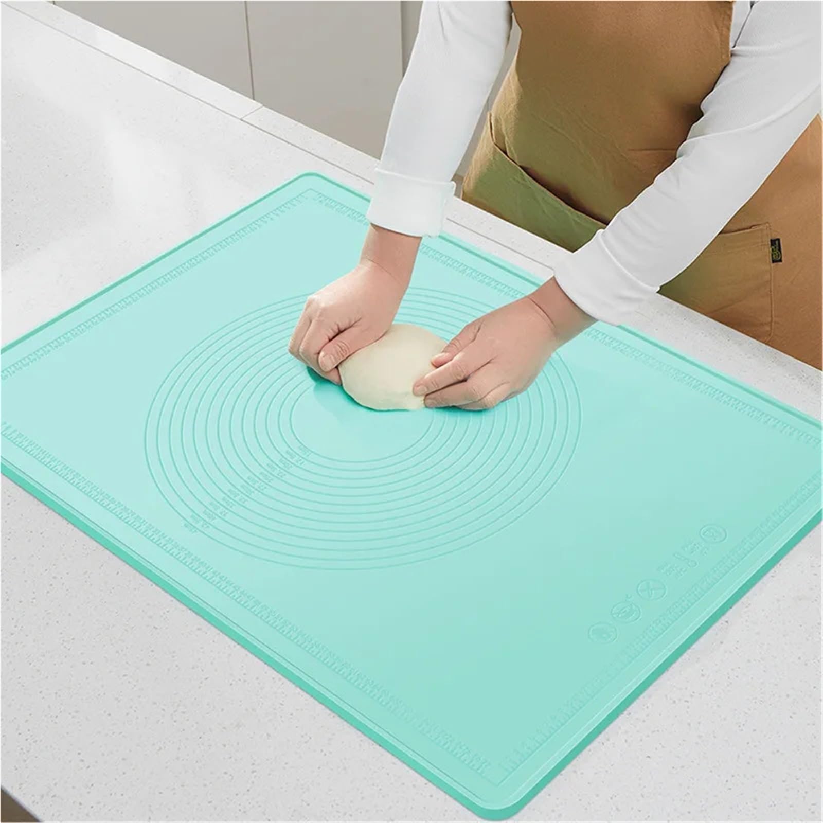 Teigknetmatte Extra große Silikon-Knetmatte, verdicktes Schneidebrett, Backbrett, Antihaftbeschichtung und Nudelmatte for den Haushalt(60x85cm)