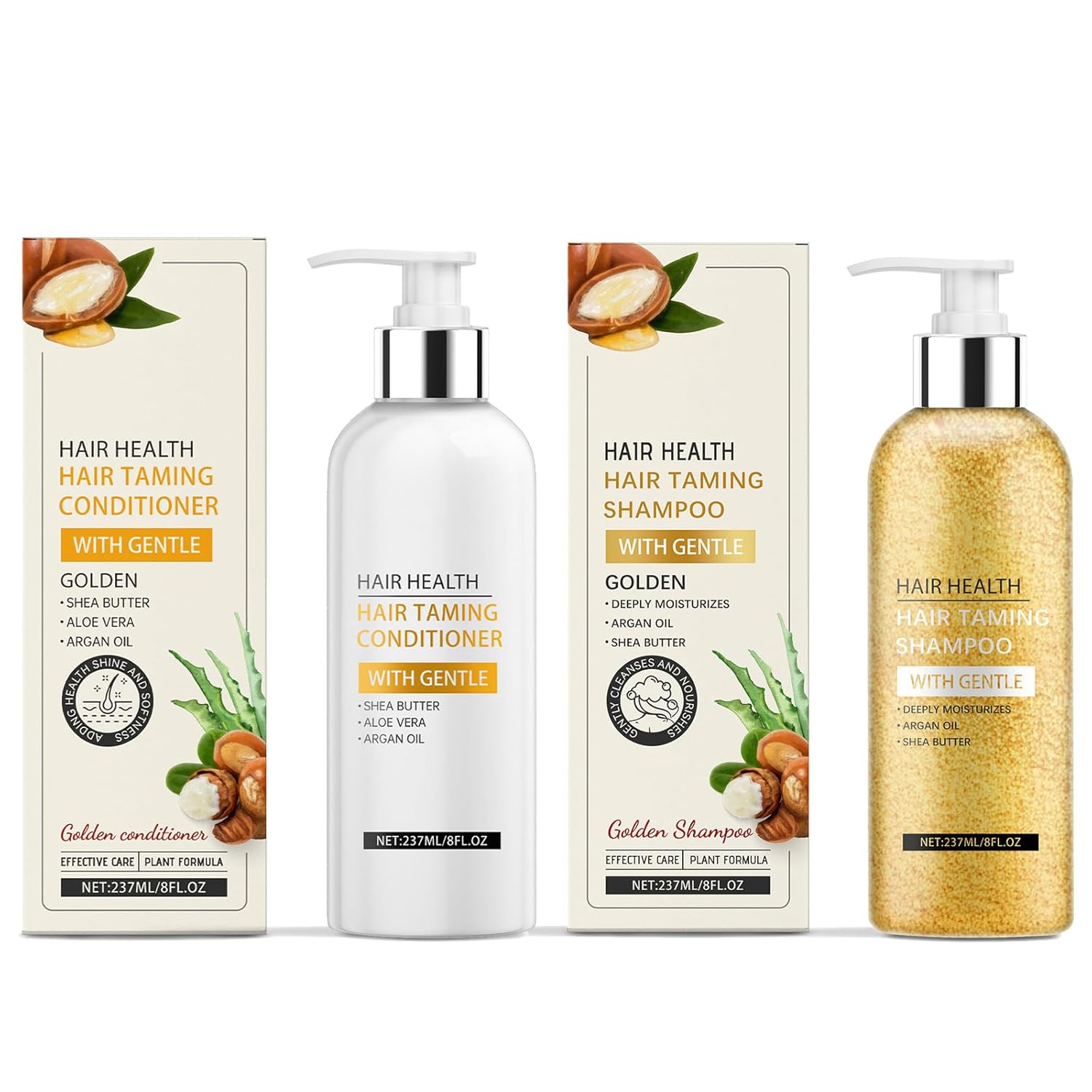 Argan Oil Shampoo and Conditioner Set, Moroccan Hair Care, For Curly, Straight, Dry and Damaged Hair, Moisturizing, Hydrating, Anti Frizz, Scalp Cleansing & Hydrating Hair Wash