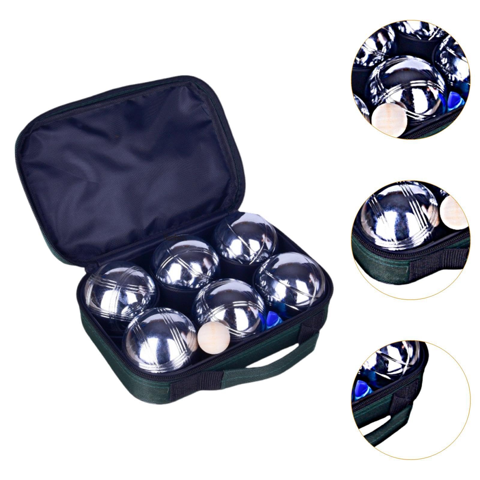 8 Piezas Bocce Bolas Juego Boules con Bolsa Portátil Bolas Metálicas Resistentes para Actividades Recreativas Adecuado para Fiestas Escuela