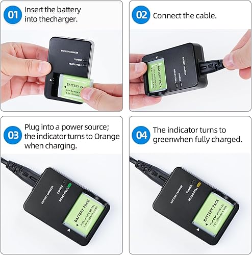 Miniatura 6 de CB-2LH NB-13L Cargador de batería compatible con Canon PowerShot G7 X Mark II, G5 X, G7 X, G9 X, G9 X Mark II, SX620 HS, SX720 HS, SX730 HS Cámara