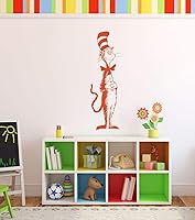 Vista 9 de Calcomanía de pared de vinilo con silueta de gato en el sombrero. Decoración temática del hogar para dormitorio de los niños, sala
