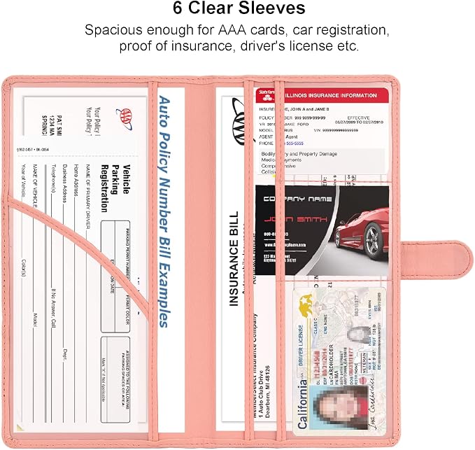 Organizador de Documentos para Auto Rosa miniatura 3