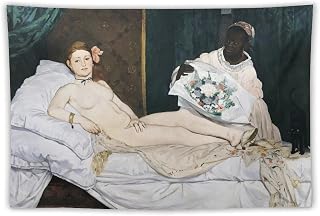Edouard Manet Painting Poster Olympia Aesthetic Print Photo Art Painting Tapestry Home Decorative Bedroom Modern Decor Tapestries Gifts 60"x90"